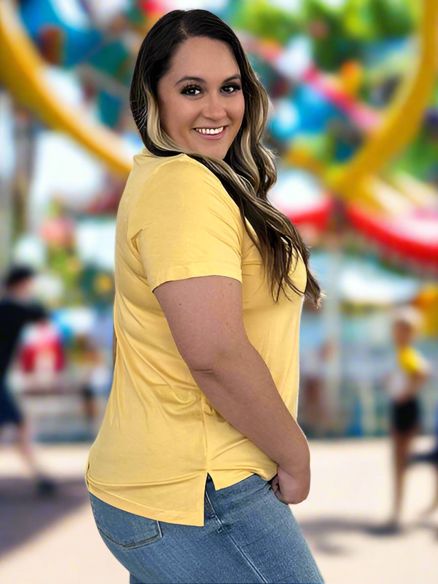 Basic Bae Bamboo Full Size V Neck High Low T Shirt - Chic Yana's Fashion