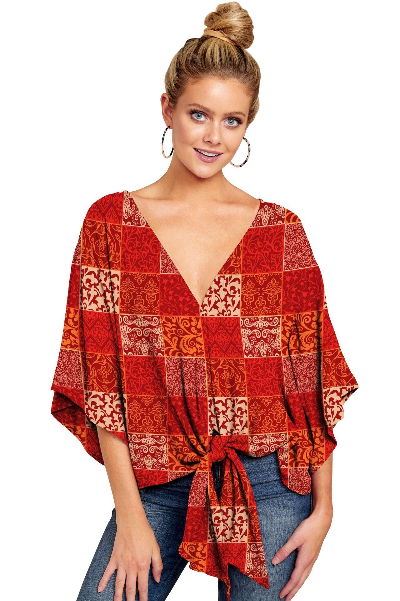 Chic Yana Fashion V-Neck Leopard Print Blouse