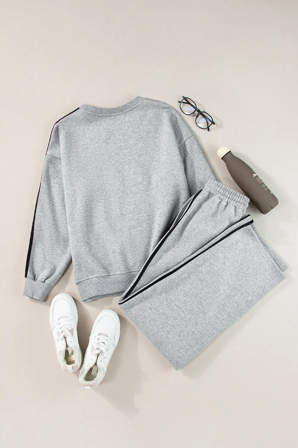 Side Striped Round Neck Top and Pants Active Set – stylish women's fashion from Chic Yana's Fashion