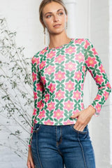 Floral Round Neck Long Sleeve Top - Chic Yana's Fashion