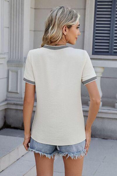 Round Neck Short Sleeve T Shirt 2 - Chic Yana's Fashion