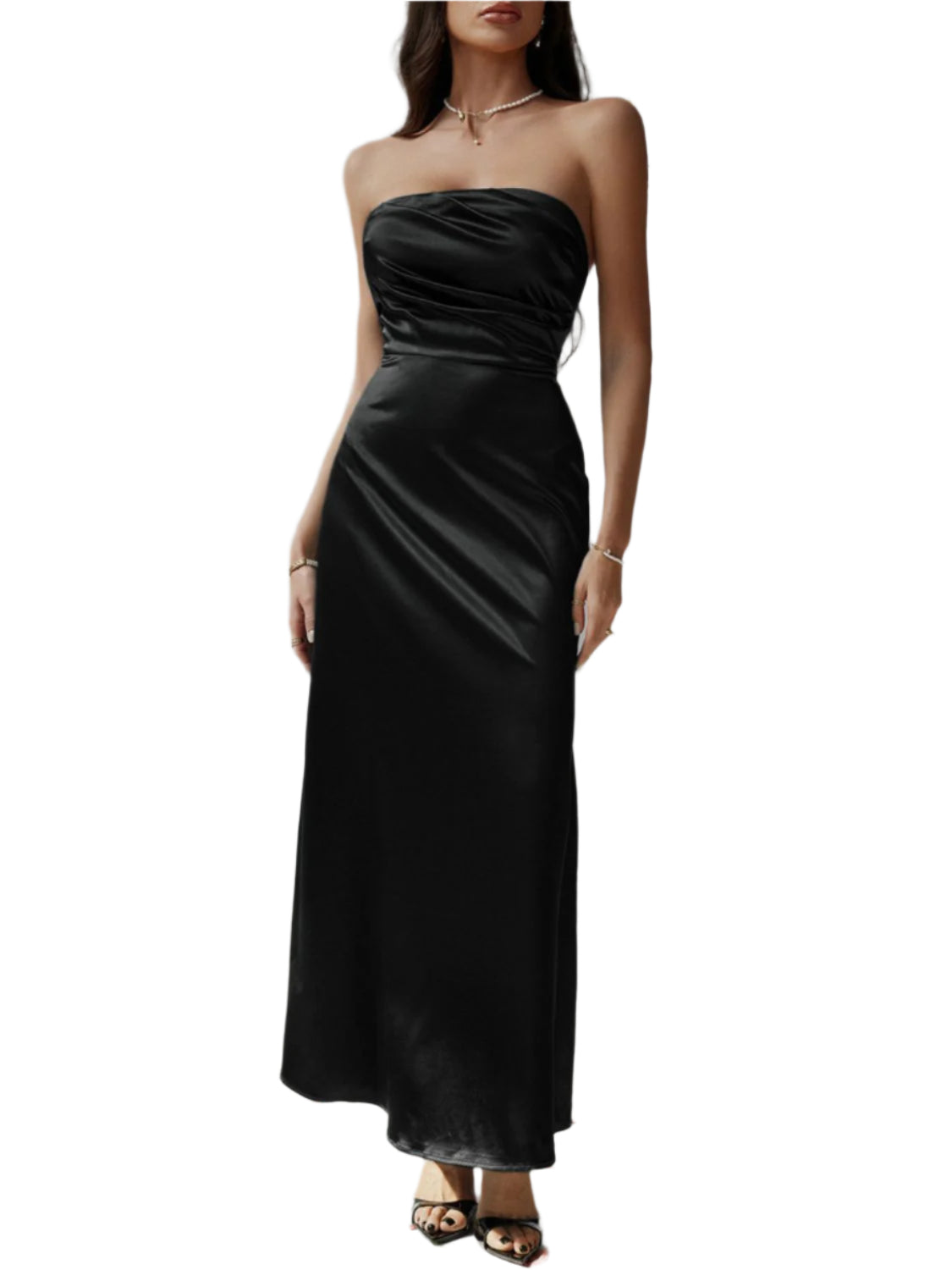 Devine Ruched Tube Maxi Dress - High-Quality Fashion | Chic Yana