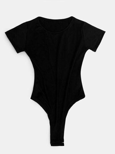 Full Size Round Neck Short Sleeve Bodysuit - Chic Yana's Fashion