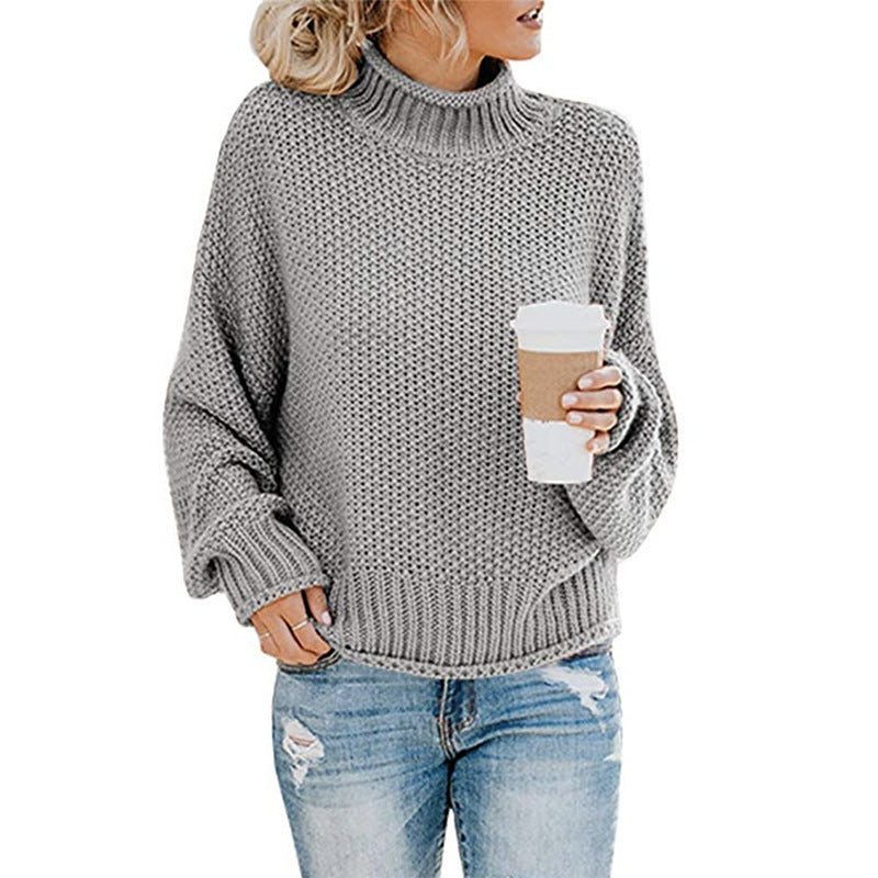 Thick Thread Turtleneck Pullover — Spring, Fall — Chic Yana Fashion