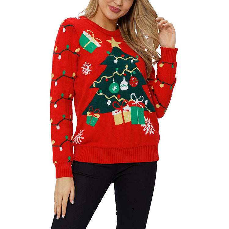 Chic Yana Festive Fun Christmas Tree & Snowman Sweater