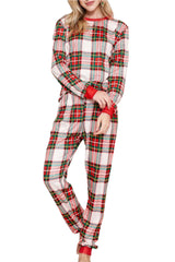 Plaid Round Neck Top and Pants Set - Shop Now at Chic Yana's Fashion