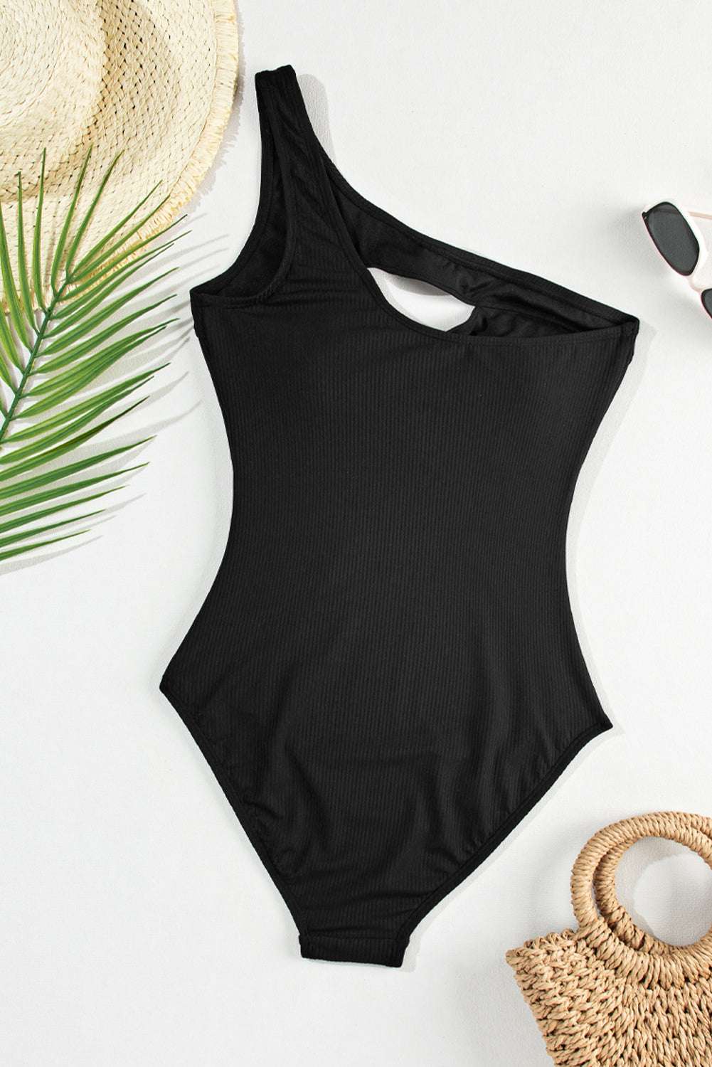 Cutout One Shoulder Sleeveless One Piece Swimwear - Stylish and Trendy Women's Fashion from Chic Yana's Fashion