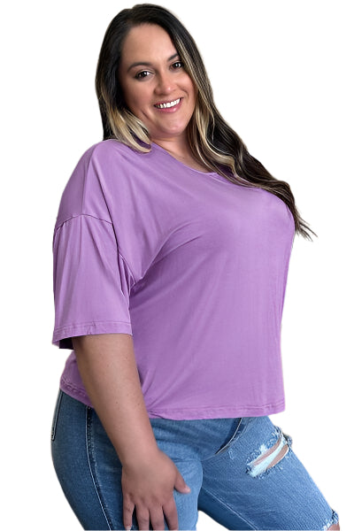 Basic Bae Bamboo Full Size Round Neck Drop Shoulder T Shirt - Chic Yana's Fashion