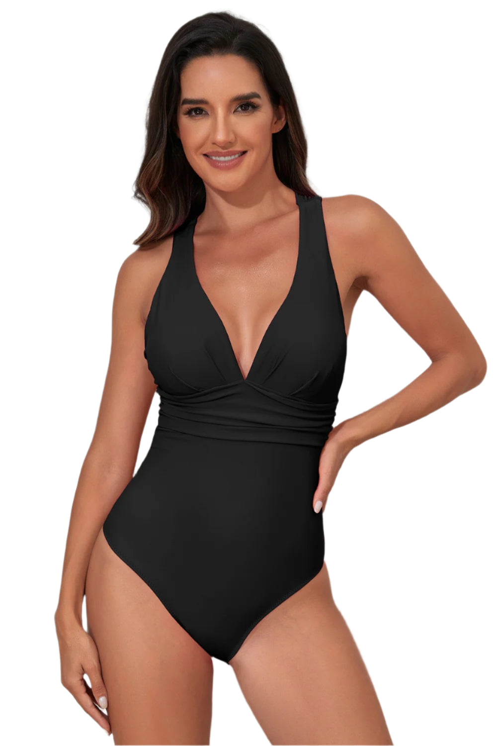 Crisscross Wide Strap One Piece Swimwear - Stylish and Trendy Women's Fashion from Chic Yana's Fashion