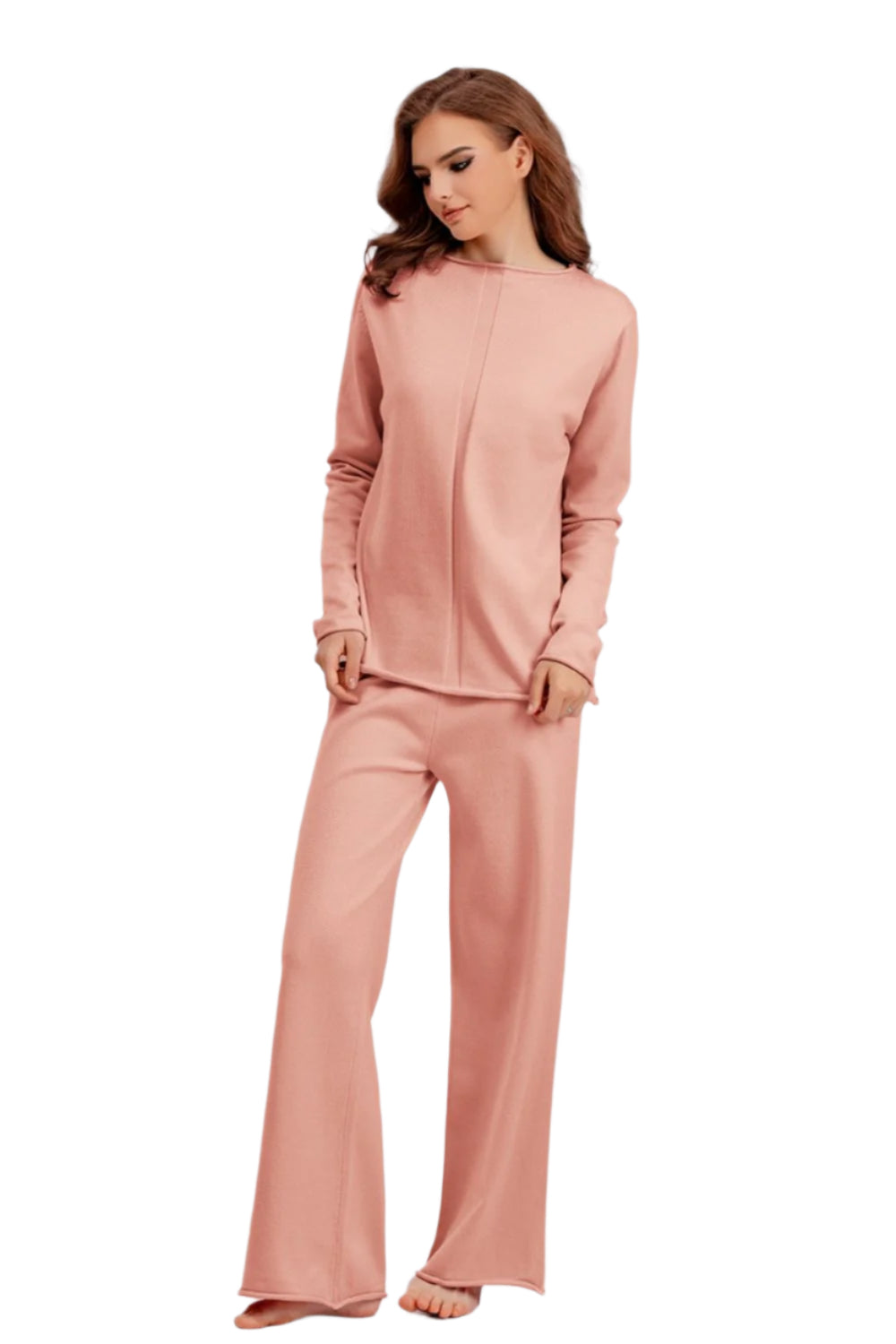 Basic Bae Rolled Round Neck Top and Pants Sweater Set - Shop Now at Chic Yana's Fashion