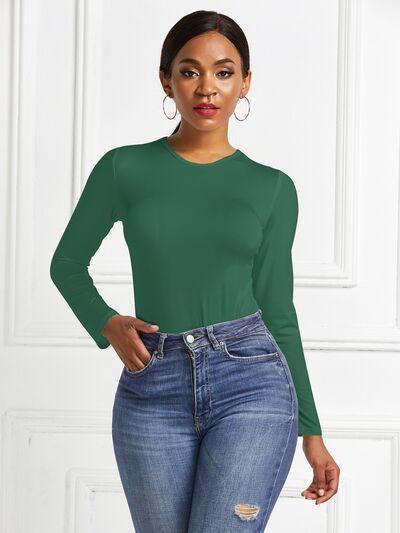 Round Neck Long Sleeve Bodysuit 3 - Chic Yana's Fashion