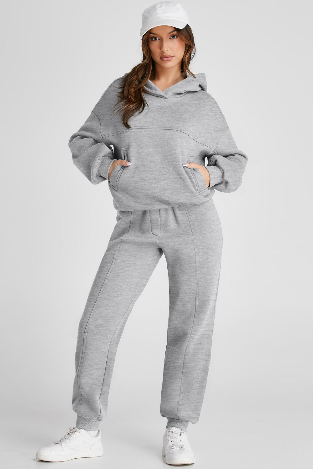 Dropped Shoulder Long Sleeve Hoodie and Pants Active Set – Chic Yana’s Fashion