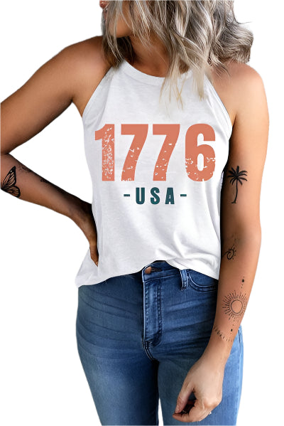 1776 Usa Round Neck Tank - Chic Yana's Fashion