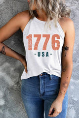 1776 Usa Round Neck Tank - Chic Yana's Fashion