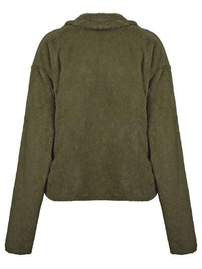 Ivy Lane Plush Open Front Dropped Shoulder Jacket - Chic Yana's Fashion
