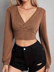 V Neck Crop Top - Chic Yana's Fashion