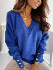 V Neck Long Sleeve Sweatshirt - Chic Yana's Fashion