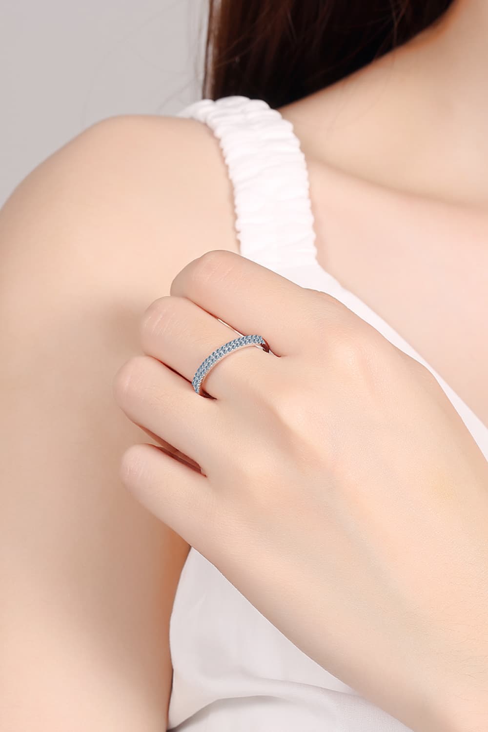 Moissanite 925 Sterling Silver Half-Eternity Ring - Fashion Jewelry by Chic Yana's Fashion