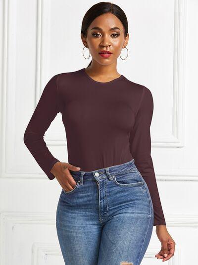 Round Neck Long Sleeve Bodysuit 3 - Chic Yana's Fashion