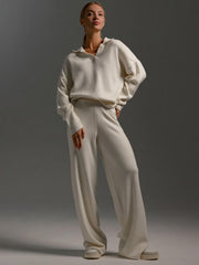 Johnny Collar Long Sleeve Top And Pants Sweater Set - Chic Yana's Fashion