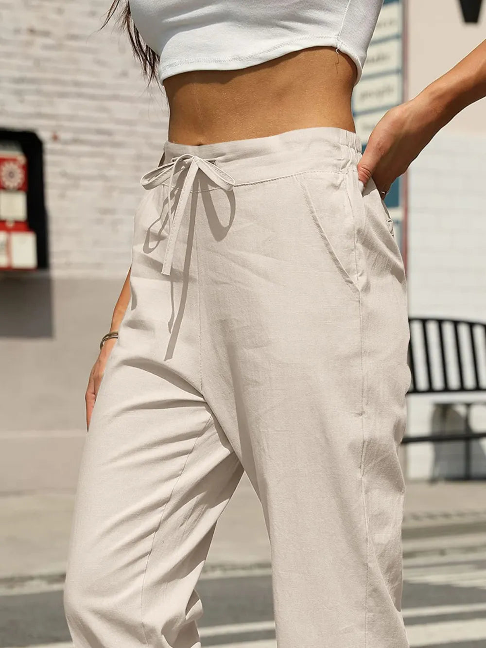 Elastic Waist Tapered Pants – stylish women's fashion from Chic Yana's Fashion