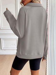 Ivy Lane Half Zip Raglan Sleeve Sweatshirt - Chic Yana's Fashion