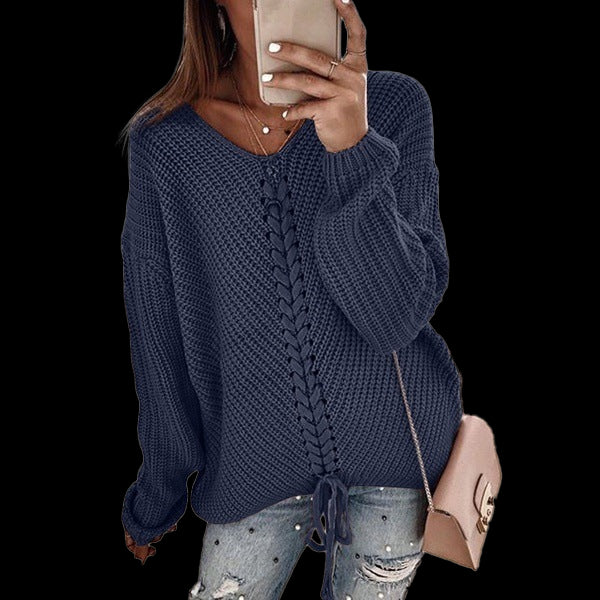 Chic Yana Fashion Cozy Women's Loose Knit Sweater — white