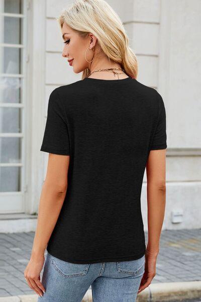 Round Neck Short Sleeve T Shirt - Chic Yana's Fashion