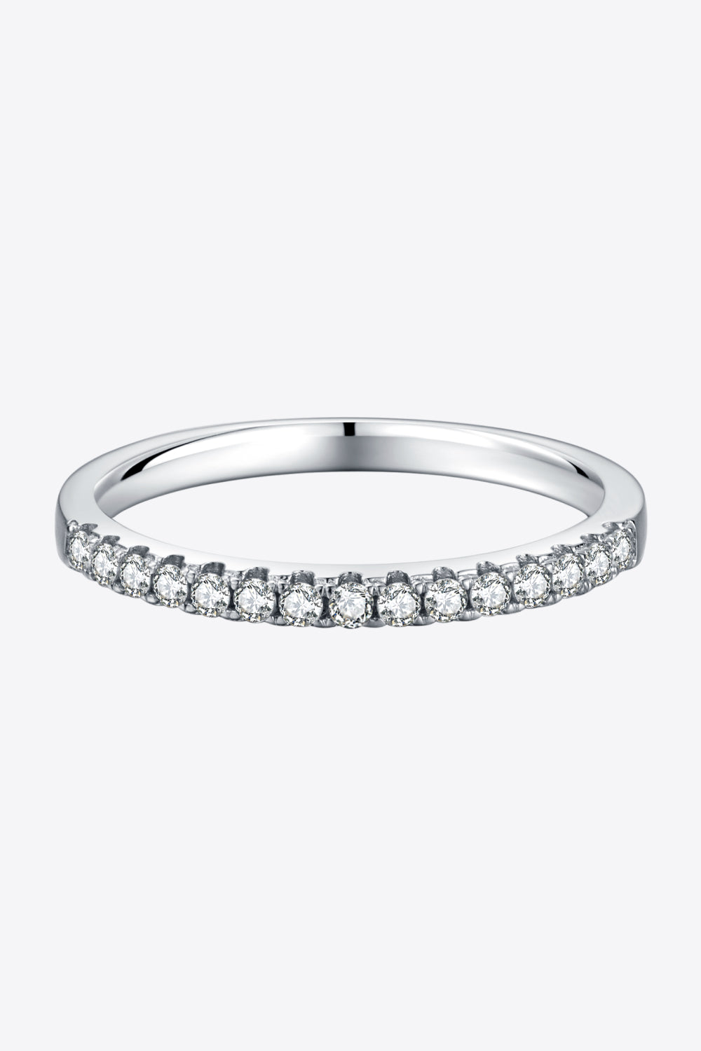 Moissanite Platinum-Plated Half-Eternity Ring - Fashion Jewelry by Chic Yana's Fashion