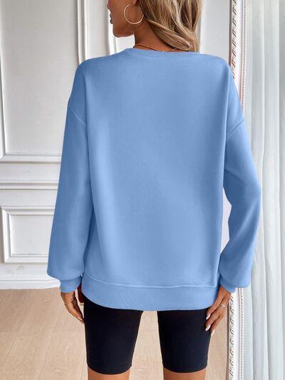 Ivy Lane Round Neck Long Sleeve Sweatshirt - Chic Yana's Fashion