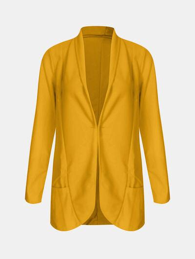 Collared Neck Long Sleeve Blazer - Chic Yana's Fashion