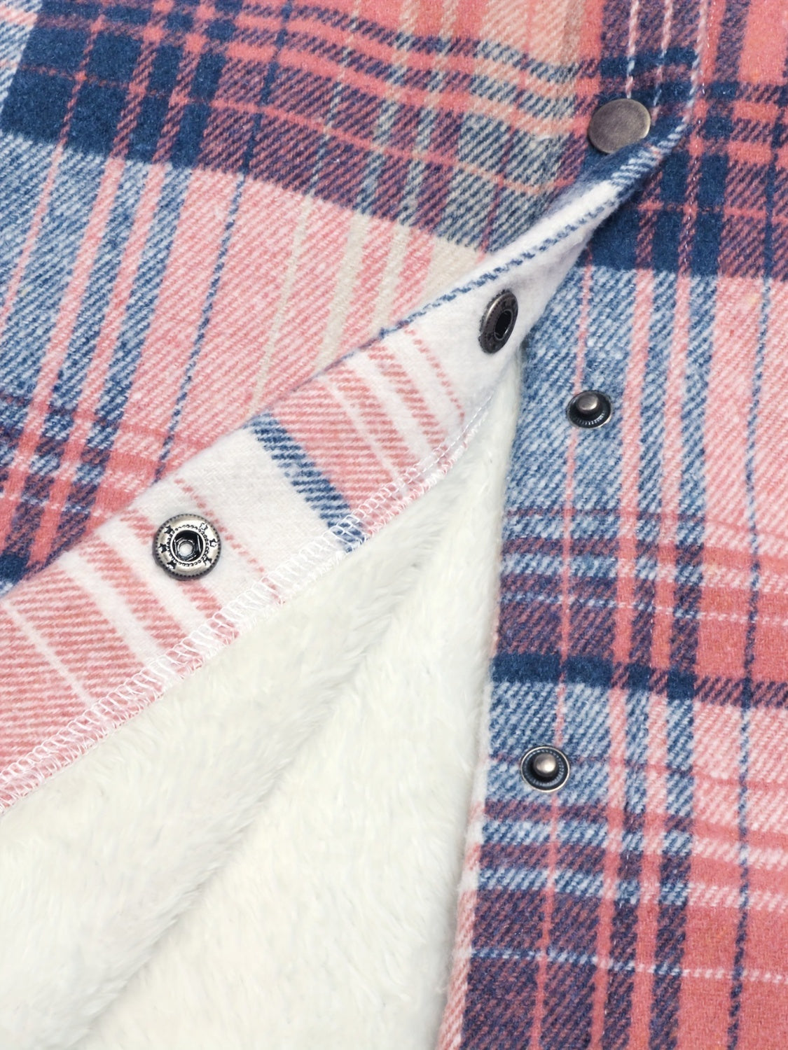 Plaid Snap Down Long Sleeve Hooded Outerwear - Chic Yana’s Fashion