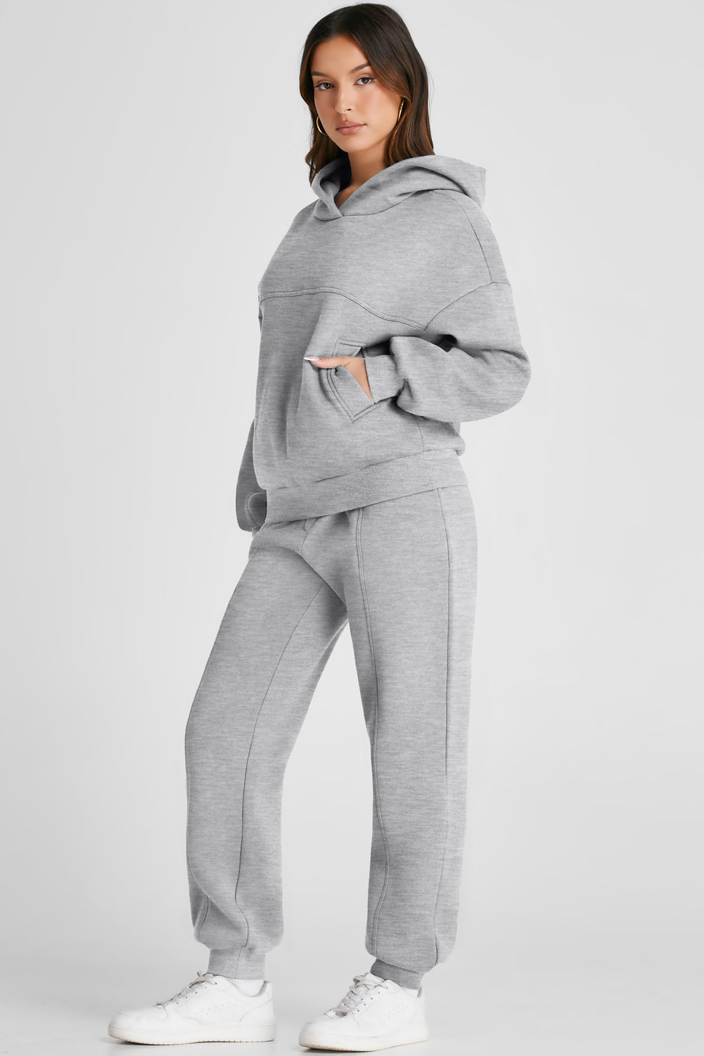 Dropped Shoulder Long Sleeve Hoodie and Pants Active Set – Chic Yana’s Fashion