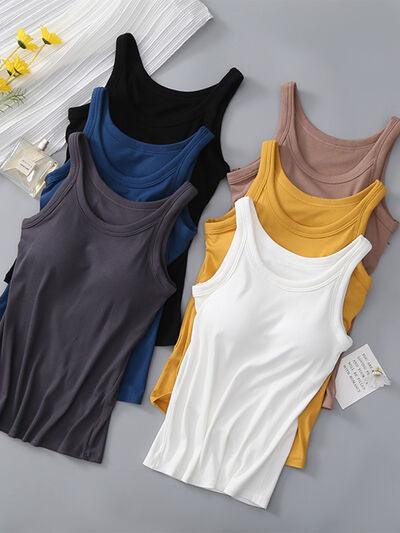 Round Neck Tank With Bra 1 - Chic Yana's Fashion