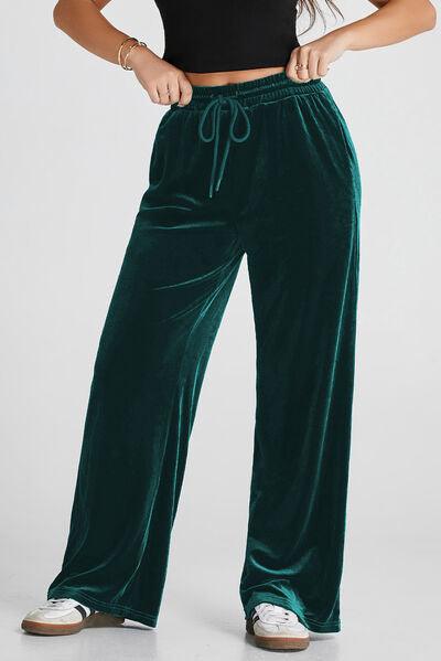 Drawstring Wide Leg Active Pants 1 - Chic Yana's Fashion