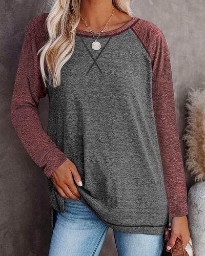 Round Neck Long Sleeve T Shirt - Chic Yana's Fashion