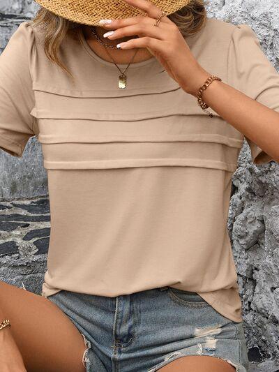 Ivy Lane Round Neck Short Sleeve Top - Chic Yana's Fashion