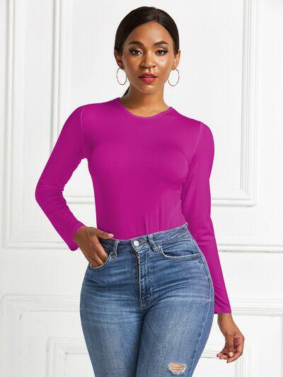 Round Neck Long Sleeve Bodysuit 3 - Chic Yana's Fashion