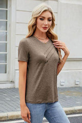 Round Neck Short Sleeve T Shirt 5 - Chic Yana's Fashion