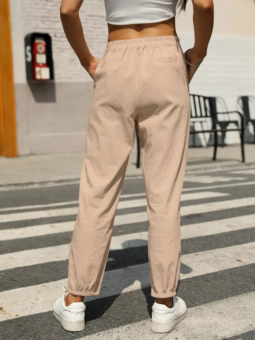 Elastic Waist Tapered Pants – stylish women's fashion from Chic Yana's Fashion