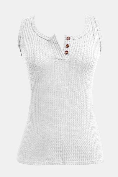 Full Size Textured Wide Strap Tank - Chic Yana's Fashion