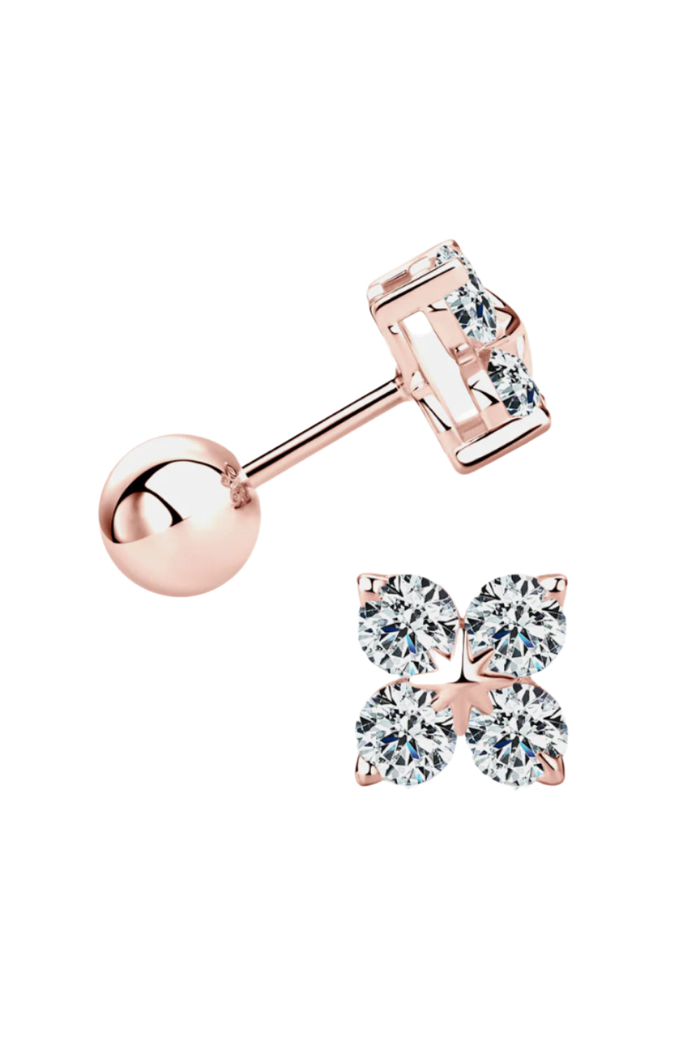 Moissanite 925 Sterling Silver Four-Leaf Clover Shape Earrings - Fashion Jewelry by Chic Yana's Fashion
