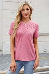 Round Neck Short Sleeve T Shirt 1 - Chic Yana's Fashion