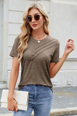 Round Neck Short Sleeve T Shirt 5 - Chic Yana's Fashion