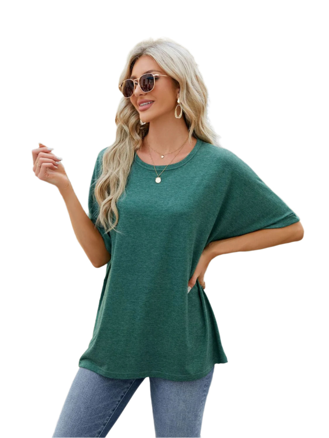 Florira Round Neck Half Sleeve T-Shirt - High-Quality Fashion | Chic Yana