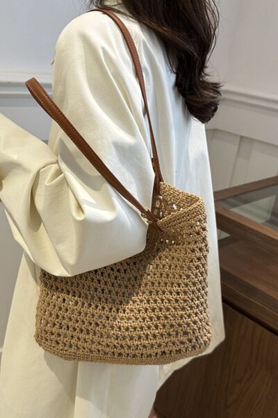 Openwork Woven Tote Bag - Chic Yana's Fashion