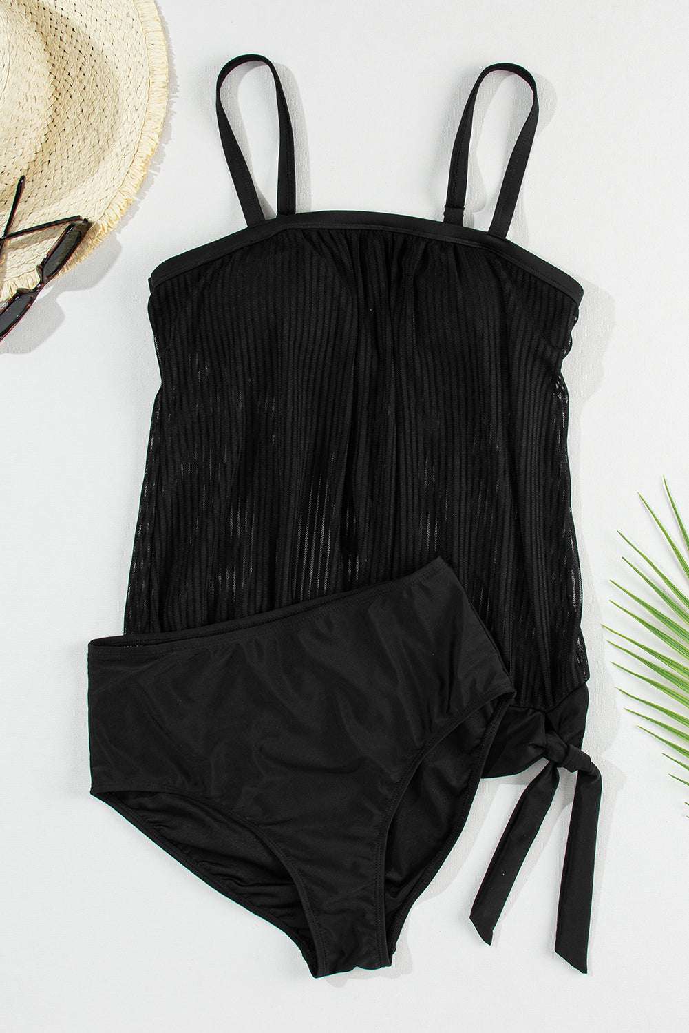 Square Neck Spaghetti Strap Tankini Set - Stylish and Trendy Women's Fashion from Chic Yana's Fashion