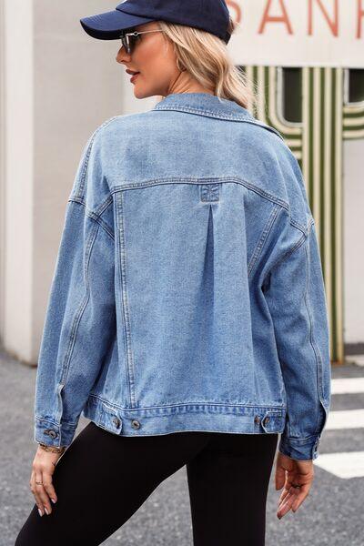 Pocketed Button Up Denim Jacket - Chic Yana's Fashion