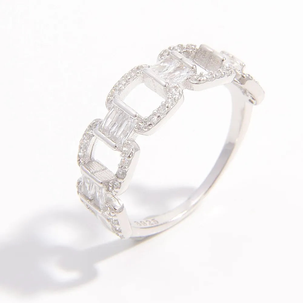 925 Sterling Silver Zircon Cutout Ring - Fashion Jewelry by Chic Yana's Fashion