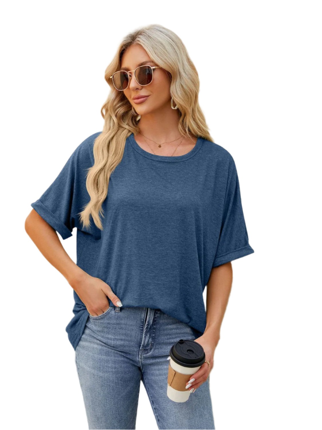 Florira Round Neck Half Sleeve T-Shirt - High-Quality Fashion | Chic Yana